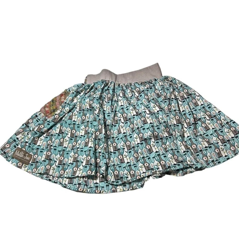 MATILDA JANE You & Me Modern Art Gabby blue grey twirl skirt 12